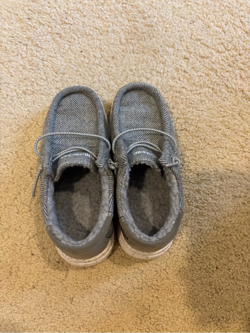 Kids' Gray Fleece-Lined Dress Shoes — Slip-On Comfort